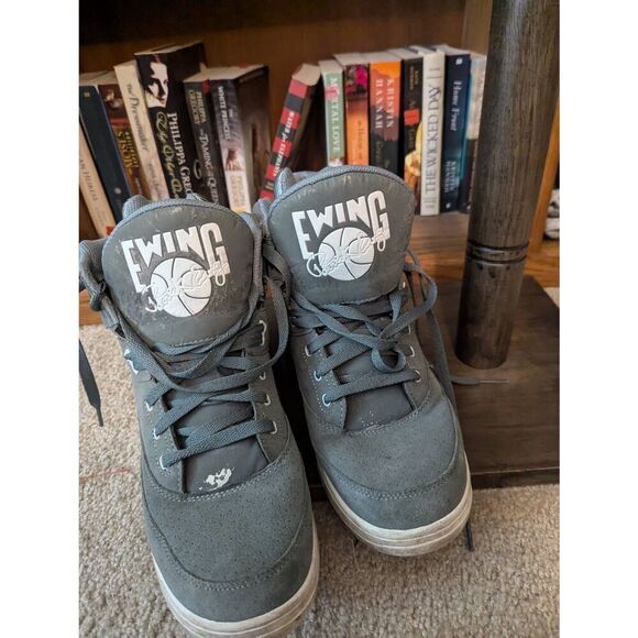 Ewing Athletics Men's Size 11 Monument Grey White Hi Top Athletic Shoes Trainers - Picture 1 of 8